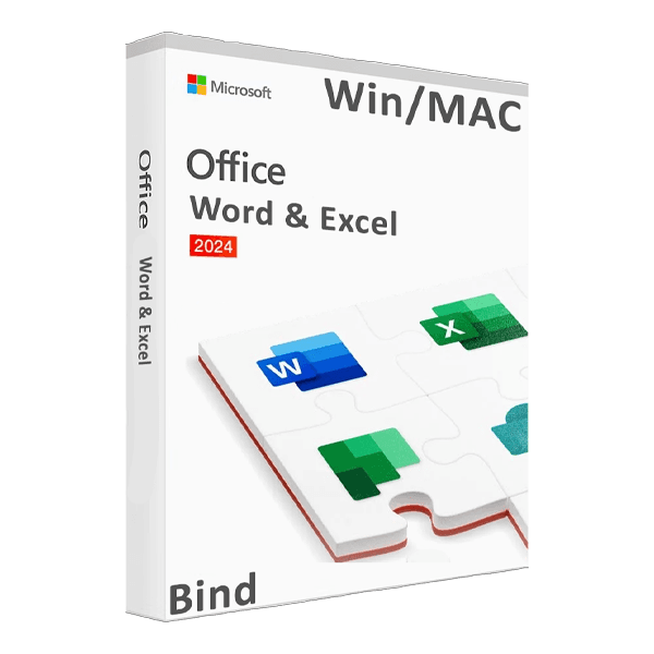 Microsoft Word + Excel 2024 BIND PC-MAC