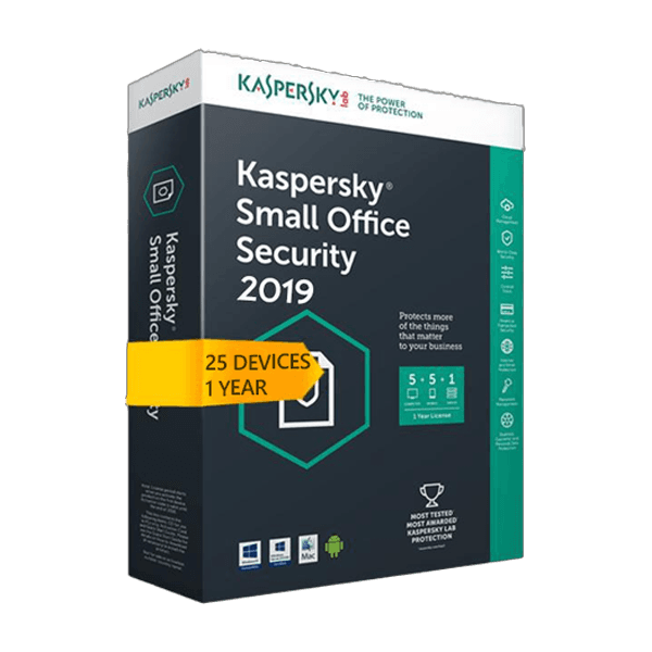 Kaspersky Small Office Security v8 for 25 desktop, 25 mobile, 3 server 1 YEAR EU